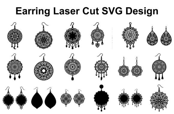 20 Mandala Earring SVG Bundle: Graphics for Crafts