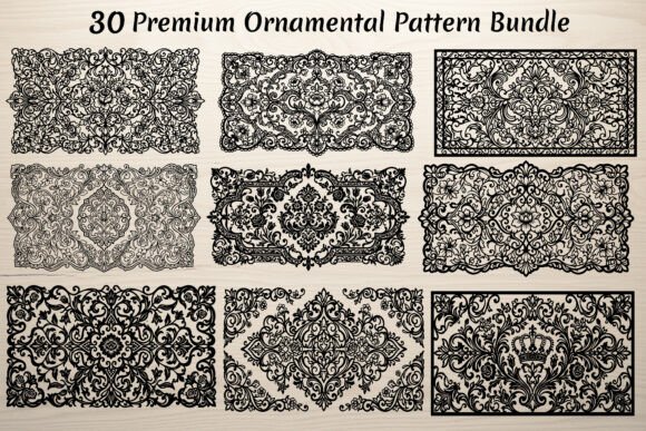 30 Premium Ornamental Pattern Bundle for Crafts & Graphics