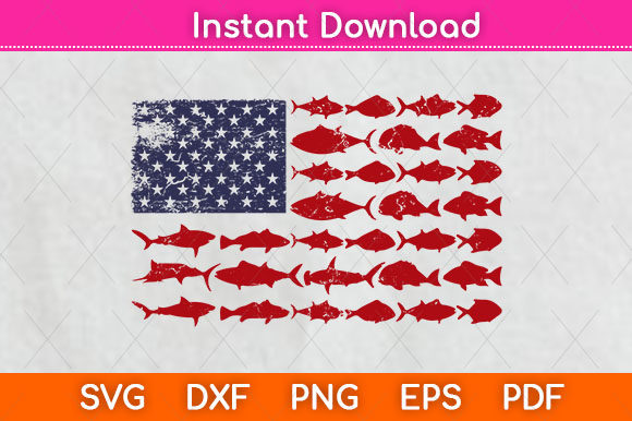 American Flag Fishing SVG: Graphics for Crafts & Brands