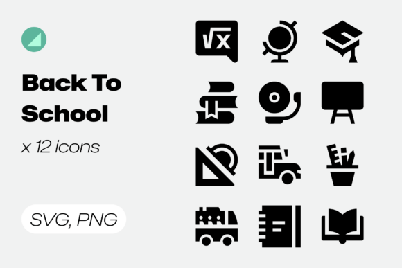 Back to School Solid Icons: Essential Graphics for Branding