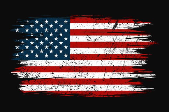 Distressed American Flag: 4th of July Graphics for Crafts