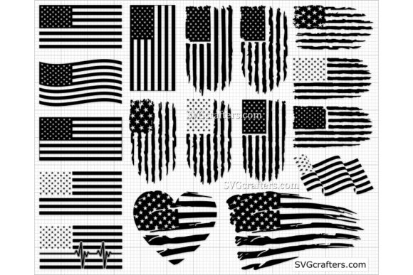 Distressed Flag Graphics for Crafts & Branding