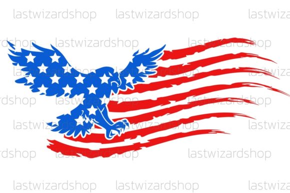 Eagle Distressed American Flag Svg, Usa for Crafts and Graphics