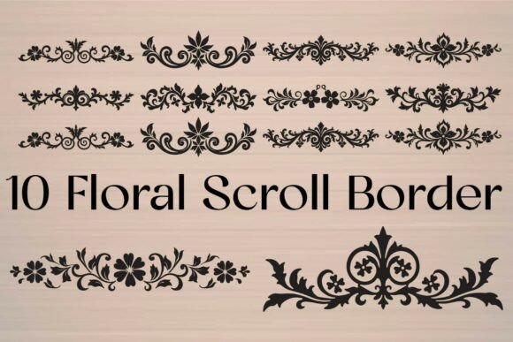 Floral Scroll Border SVG Bundle: Graphics & Crafts for Creative Branding