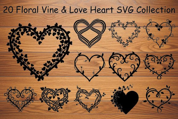 Floral Vine Love Heart SVG Collection