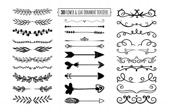 Flower & Leaf Dividers: Premium Graphics for Decorative Elements