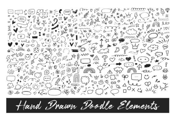 Hand Drawn Doodle Graphics for Crafts & Branding