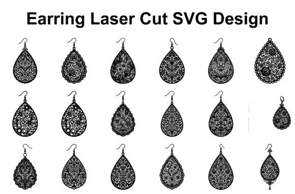 Lace Floral Earring SVG Bundle: Crafts & Graphics