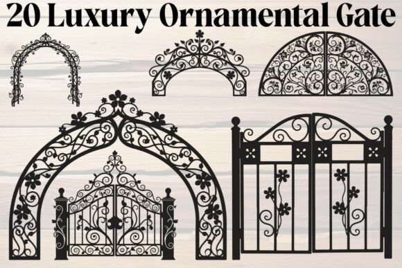 Luxury Ornamental Gate: Graphics & Crafts