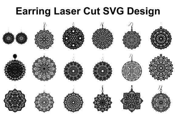 Mandala Earring SVG Bundle: Graphics & Crafts