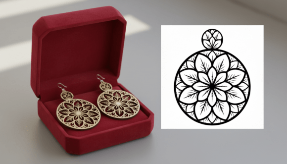Mandala Floral Earring Design: Crafts & Graphics Review