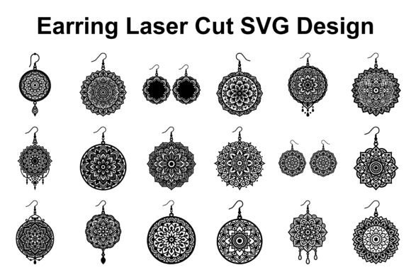 Mandala Laser Cut Earring Bundle: Graphics for Elegant Jewelry