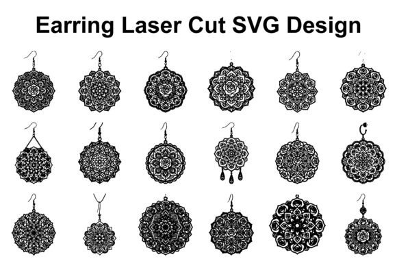 Mandala Rose Earring SVG Bundle