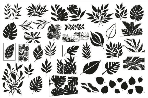 Modern Abstract Leaf Wall Panel Design: Graphics for Crafts