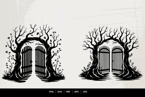 Mystical Forest Gate: Graphics for Crafts
