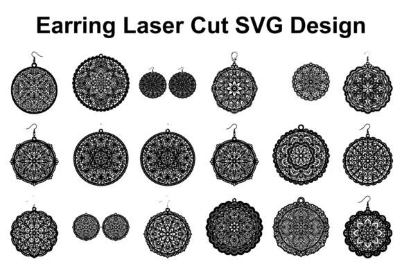 Round Mandala Earring SVG Bundle: Graphics for Crafts