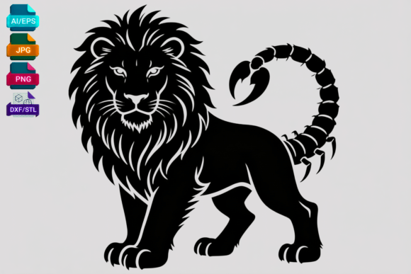 Scorpion Lion Hybrid: Bold Graphics for Crafts