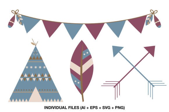 Tribal Party Decorations Clipart: Graphics for Crafts Projects
