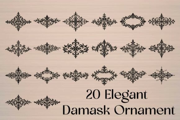 Vintage Damask Divider SVG Bundle for Graphics and Crafts
