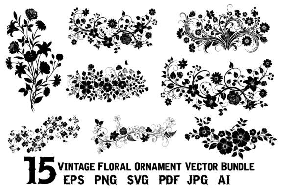 Vintage Floral Divider Graphics for Elegant Decorative Elements