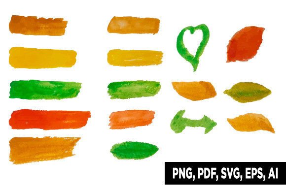Watercolor Shapes Brushes: Graphics & Illustrations