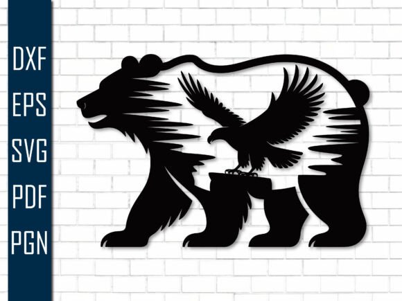 Wildlife Grizzly Bear Eagle Metal Sign: Crafts & Graphics